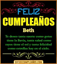 GIF Frases de Cumpleaños Beth